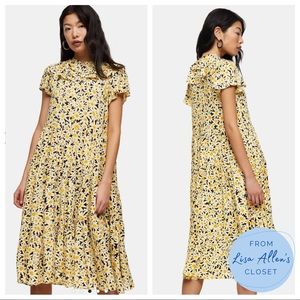 Nwt Topshop Daisy Granddad Midi Shirt 